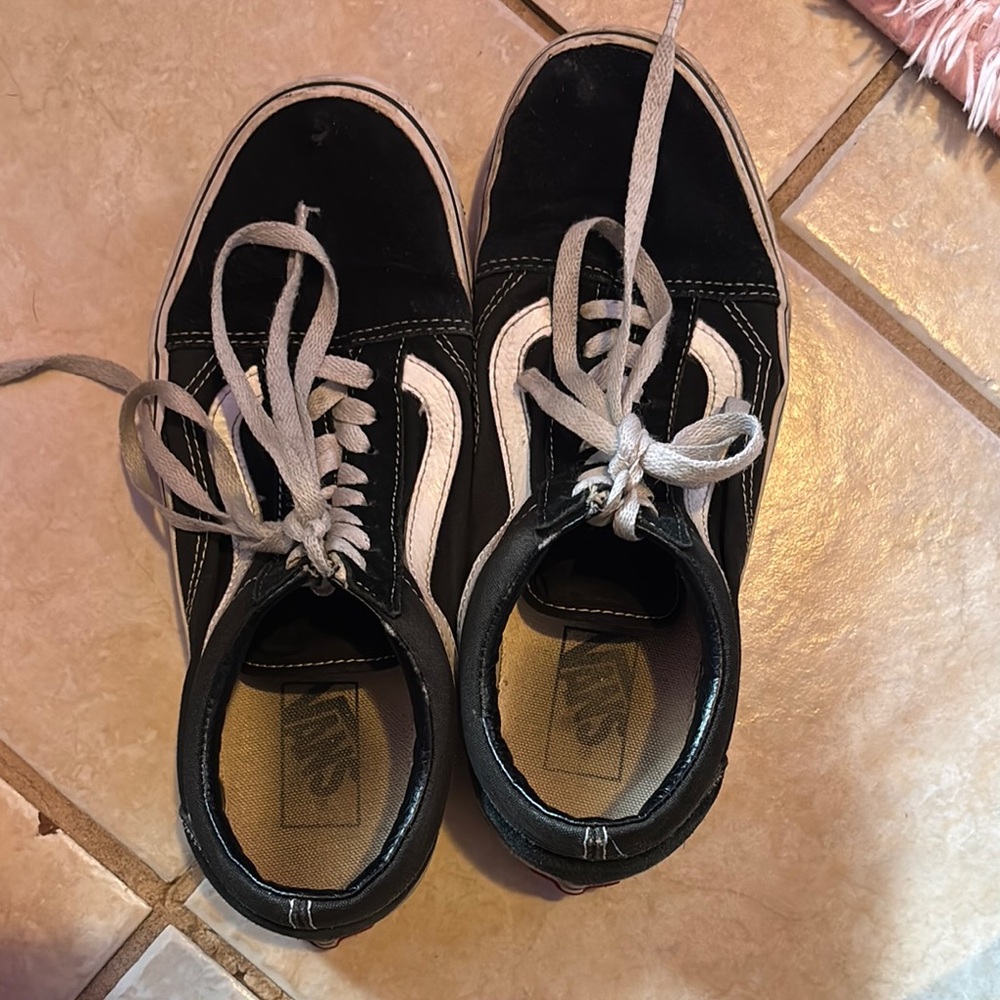 Vans Black and White Lace-Up Shoes